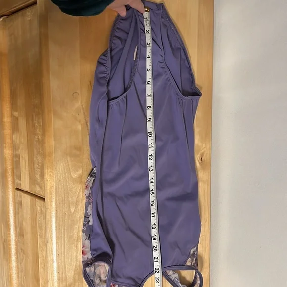 Balera Purple & Floral Leotard Medium Adult - Picture 7 of 8